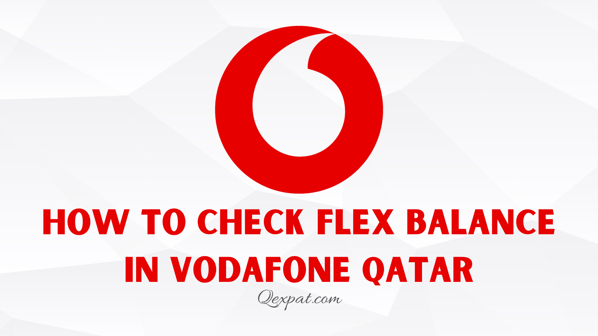 Vodafone Qatar Flex Balance Check