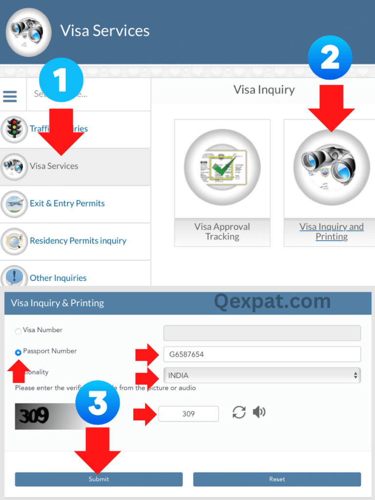 Qatar visa check by passport number